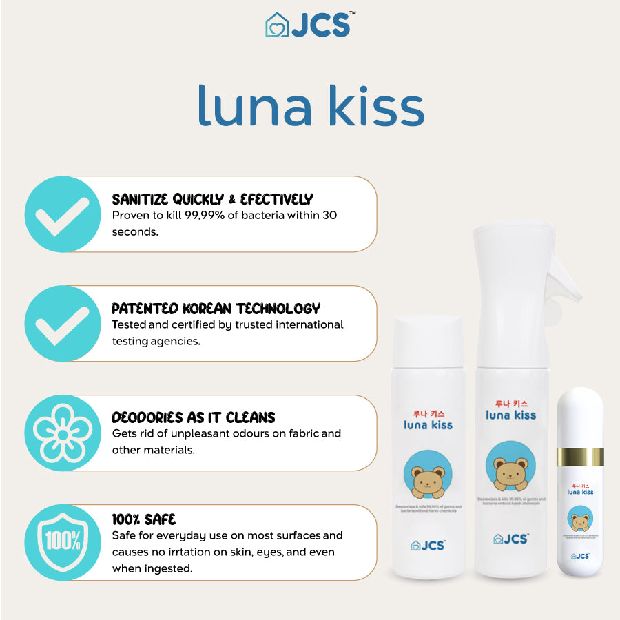 Luna Kiss Spray - COMBO 5 for baby wash hand wash handwash toys furnitures utensils pacifiers baby carriers bed body wash hand soap