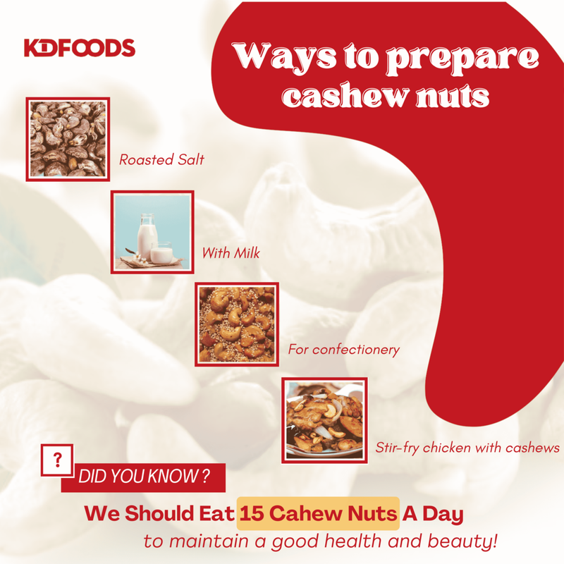 KDFOOD Vietnam Premium Roasted Cashew Nuts Jumbo XL Size - 100G - JoonaCare.Shop