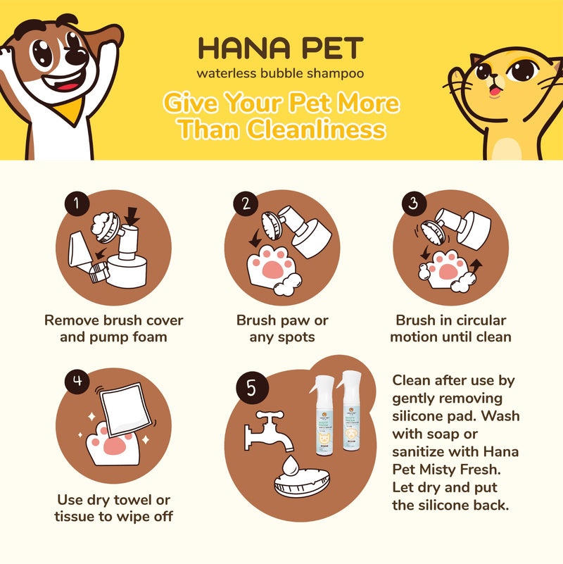 Hana Pet Waterless Bubble Shampoo - Baby Powder Scent - JoonaCare.Shop