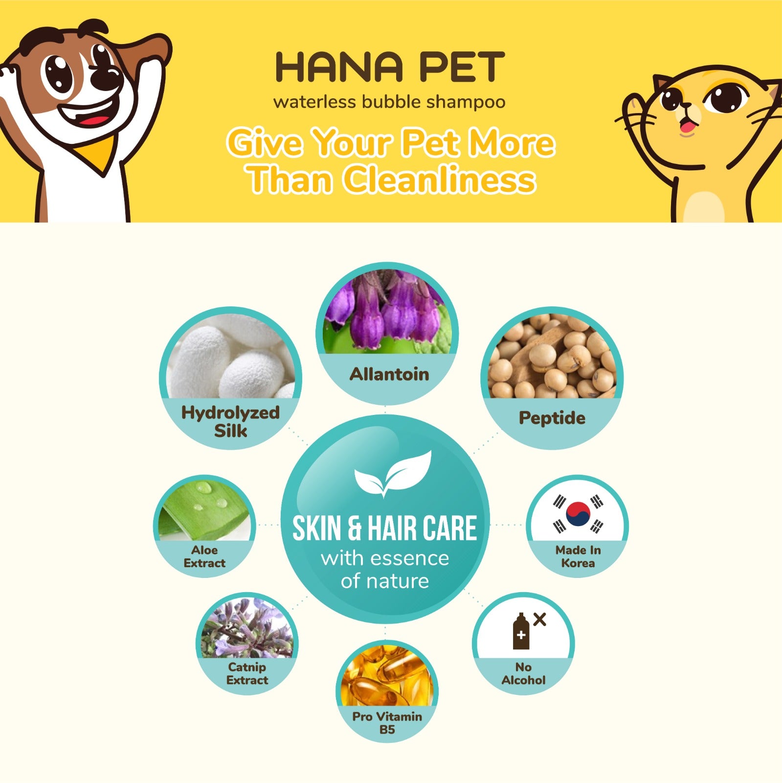 Hana Pet Waterless Bubble Shampoo - Baby Powder Scent - JoonaCare.Shop